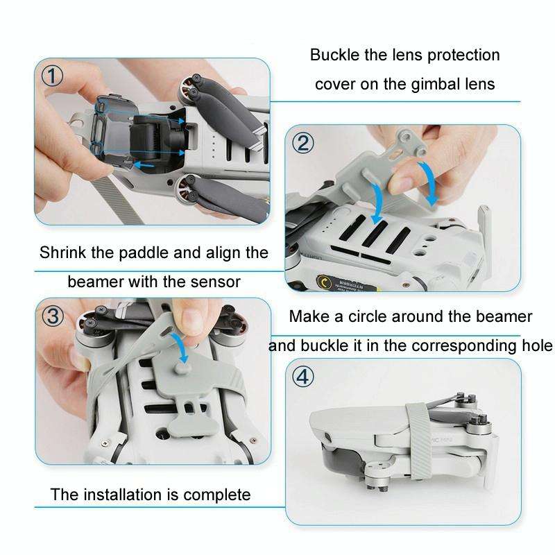 For DJI Mavic Mini / Mini 2 SE RCSTQ Gimbal Protection Kit Paddle Restrainer(Black)
