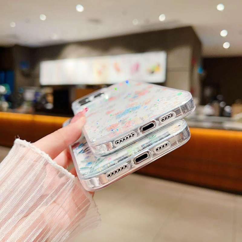 For iPhone 13 mini Fresh Small Floral Epoxy TPU Phone Case(D04)