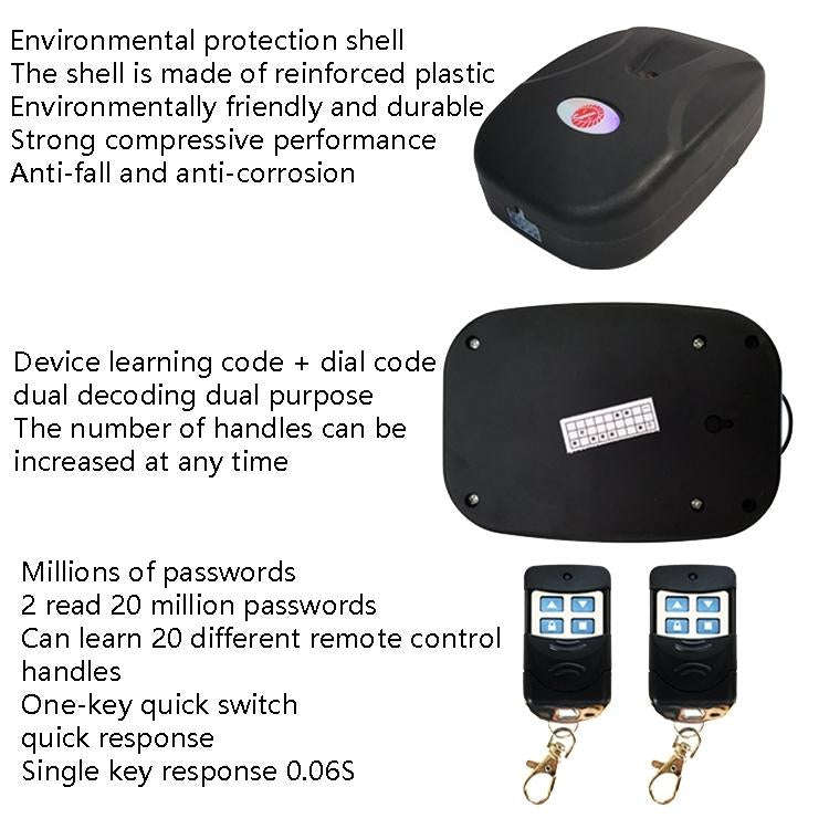 Electric Garage Door Controller Rolling Door Roll Gate Remote Control Plug-Chain Motor Receiver w...