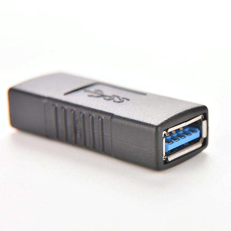 USB 3.0 Type A Female to Type A Female Connector AF Adapter Converter Extender for Laptop (Black)