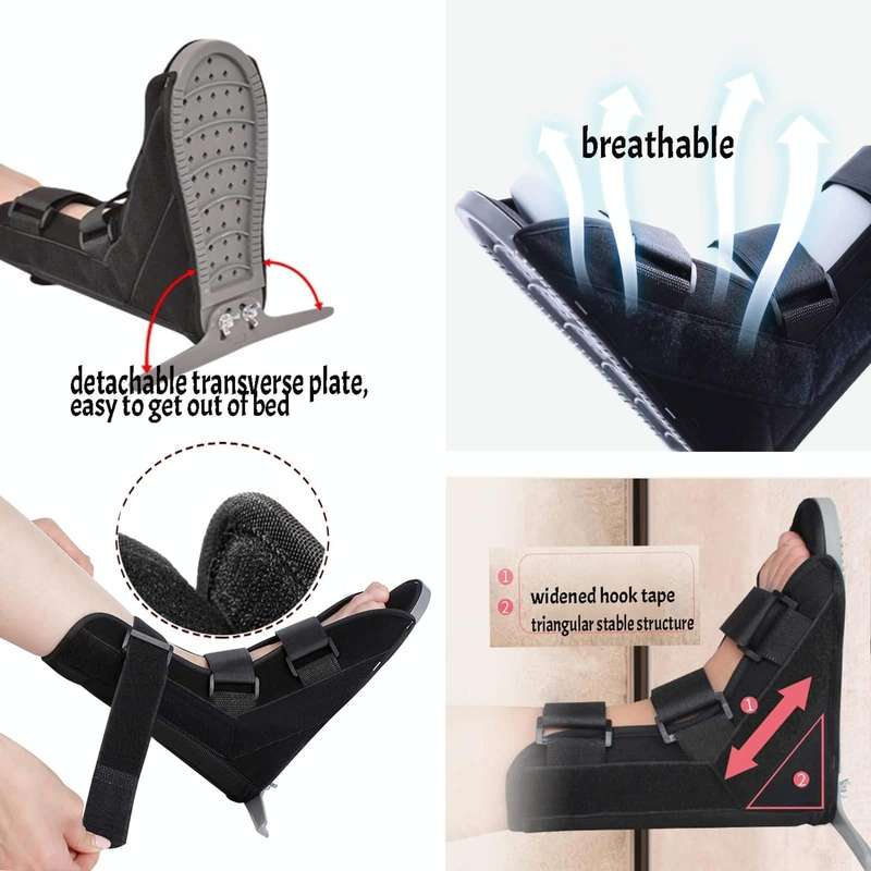 Drop Foot Support Foot Varus / Valgus Correction Brace Ankle Fracture Stabilizer, Size: L(Black)