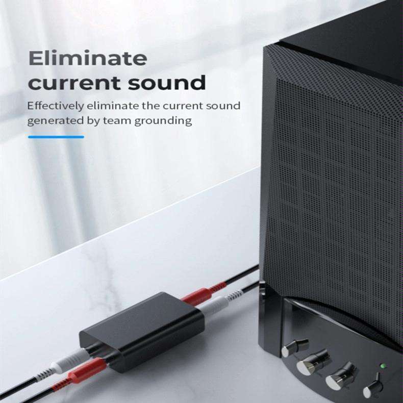 G1 RCA Audio Common Ground Isolator Anti-jamming Noise Reduction Filter Eliminates Bluetooth Rece...