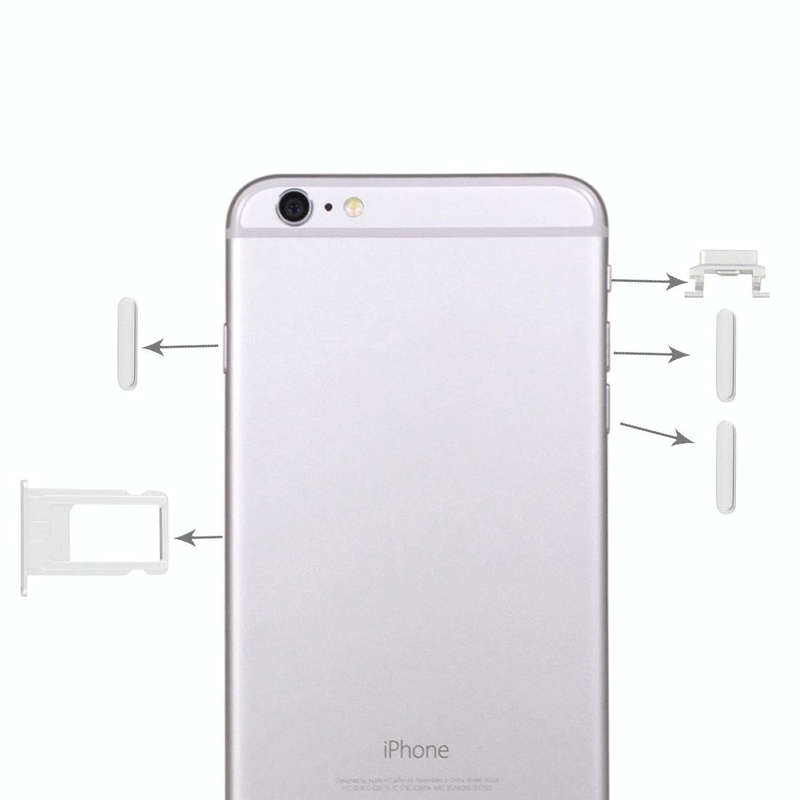 4 in 1 for iPhone 6 Plus (Card Tray + Volume Control Key + Power Button + Mute Switch Vibrator Ke...
