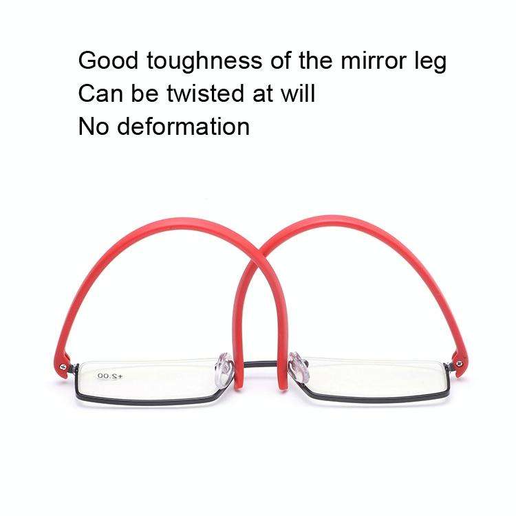 Lightweight Anti-blue Light Presbyopic Glasses Senior Clear Glasses With Case, Degree: 1.00(Blue)