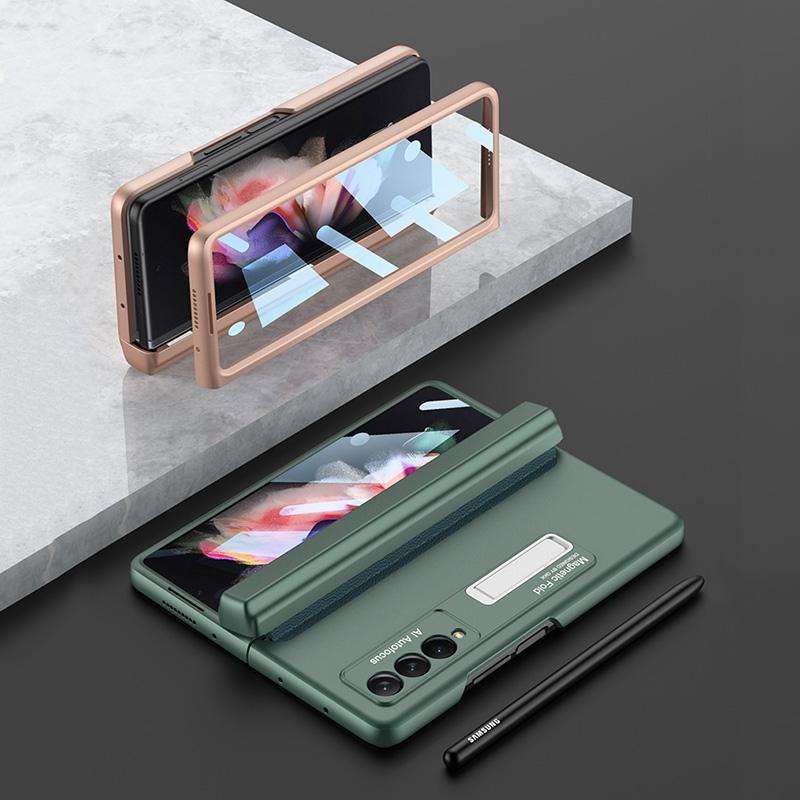 For Samsung Galaxy Z Fold3 5G GKK Integrated Magnetic Full Coverage Phone Flip Case with Pen Box(...