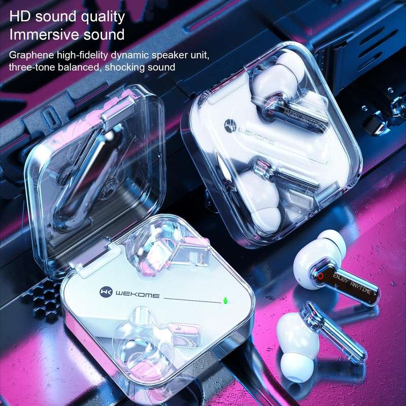 WEKOME V51 Vanguard Series Transparent Wireless Bluetooth Earphone(White)