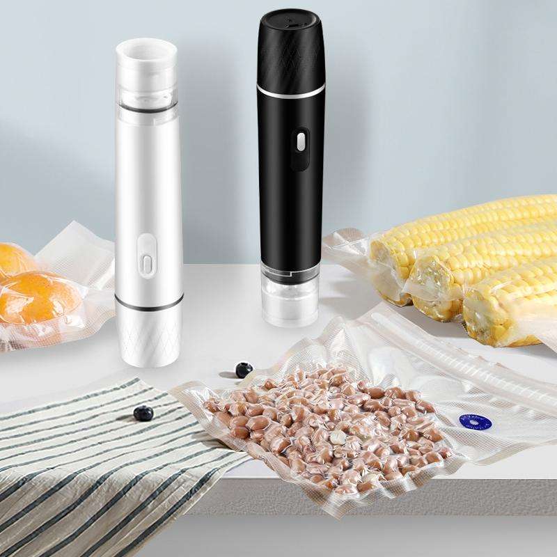 Handheld Vacuum Machine Rechargeable Food Preservation Compression Storage Machine(Black)