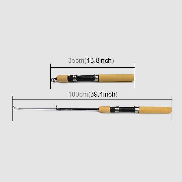 35cm Portable Ice Fishing Rod Shrimp Rod Lure Rod Fishing Gear Fittings , Extension Length :100cm