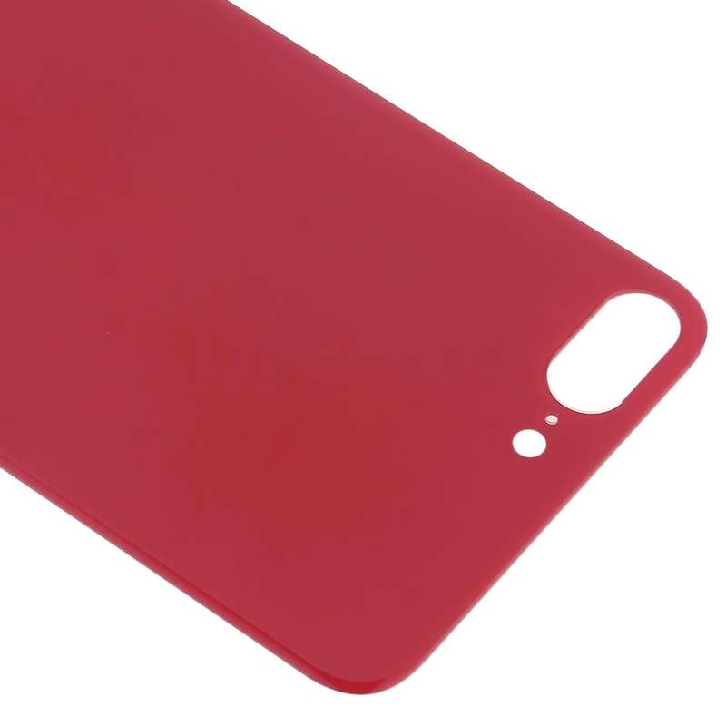 Easy Replacement Big Camera Hole Glass Back Battery Cover with Adhesive for iPhone 8 Plus(Red)