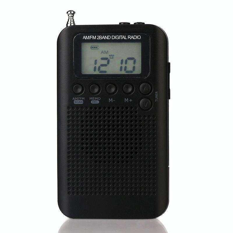 HRD-104 Mini Portable FM + AM Two Band Radio with Loudspeaker(Black)