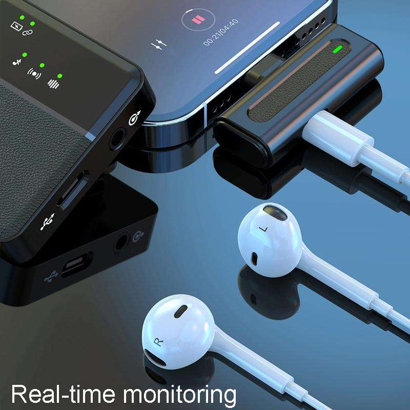 Wireless Lavalier Microphone One To One Live Recording Noise Canceling Mics, Interface: Type-C