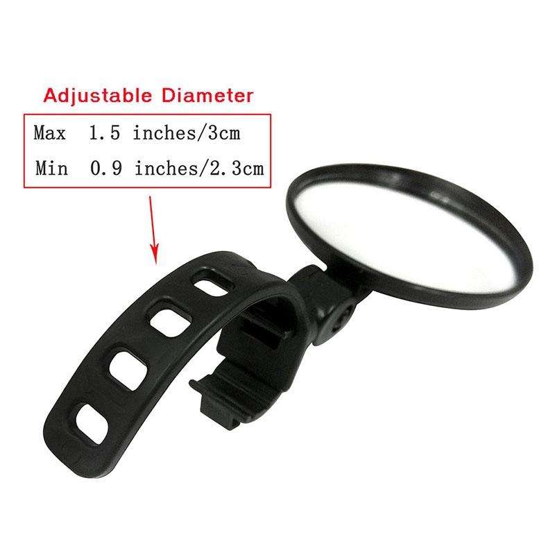 Universal 360 Rotate Adjustable Bicycle Rearview Handlebar Wide-angle Convex Mirror Cycling Rear ...