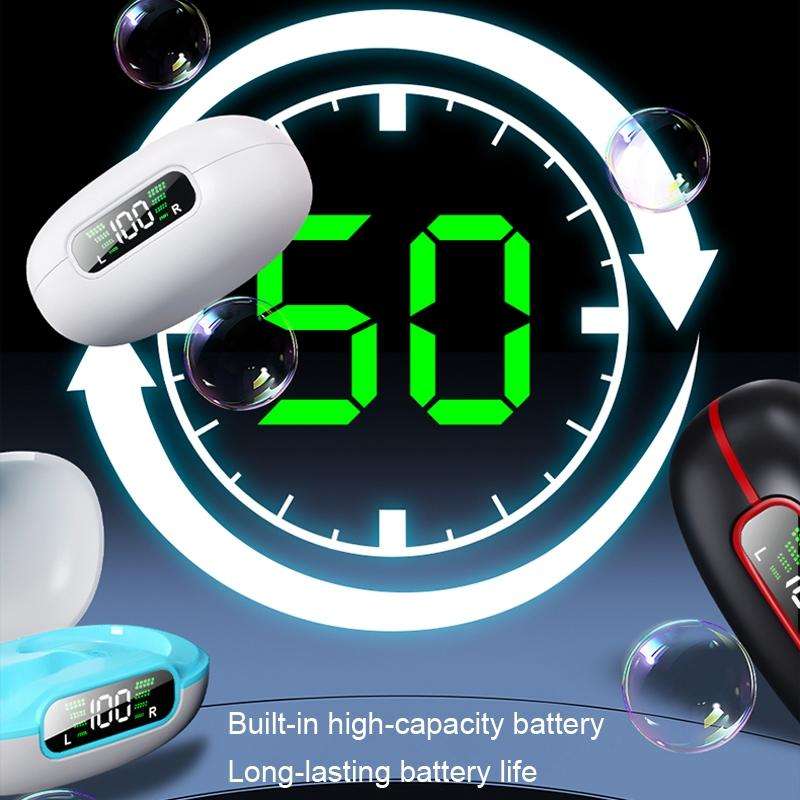 Clip-on Wireless Bluetooth Earphone With Digital Charging Compartment(Black)
