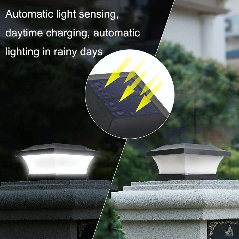 Solar LED Waterproof Outdoor Column Light Courtyard Lighting Lamp(White Light)