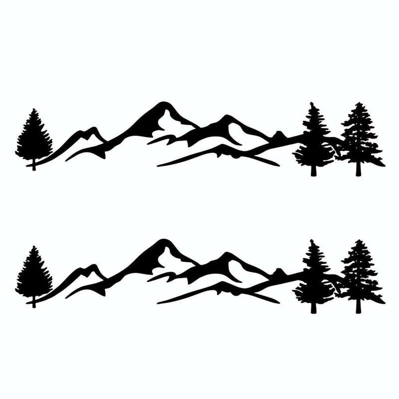 2 PCS D-791 Mountain Forest Car Sticker SUV Off-Road Vehicle Body Sticker Rear Windshield Car Sti...