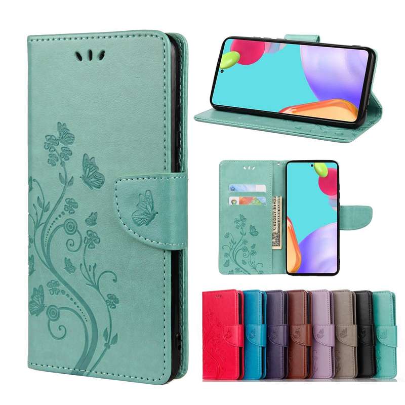 For Samsung Galaxy A33 5G Butterfly Flower Pattern Horizontal Flip Leather Phone Case with Card S...