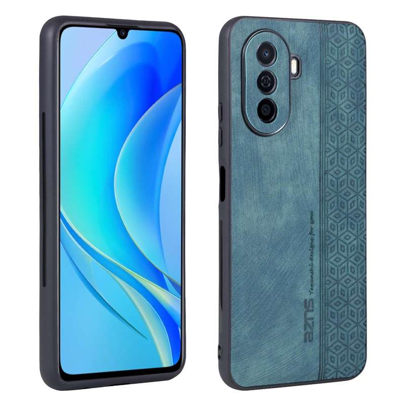 For Huawei Enjoy 50 / nova Y70 AZNS 3D Embossed Skin Feel Phone Case(Dark Green)