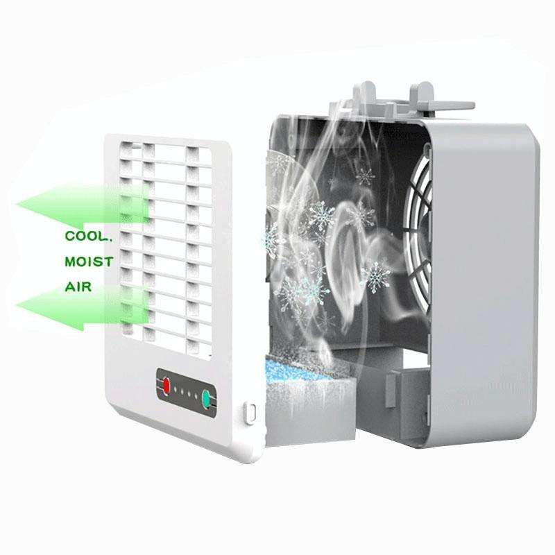 Portable Mini Silent Household Energy Saving Desktop Air Conditioner Fan Electric Air Cooler(White)