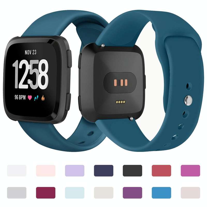 For Fitbit Versa 2 / Fitbit Versa / Fitbit Versa Lite Solid Color Silicone Watch Band, Size:L(Bab...