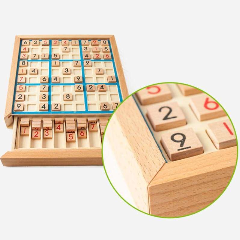 Sudoku Nine Square Grid Game Board Children Logical Thinking Puzzle Board Game(Blue)