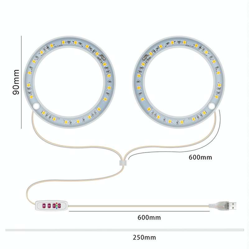 LED Plant Growth Lamp Full Spectroscopy Intelligent Timing Indoor Fill Light Ring Plant Lamp, Pow...