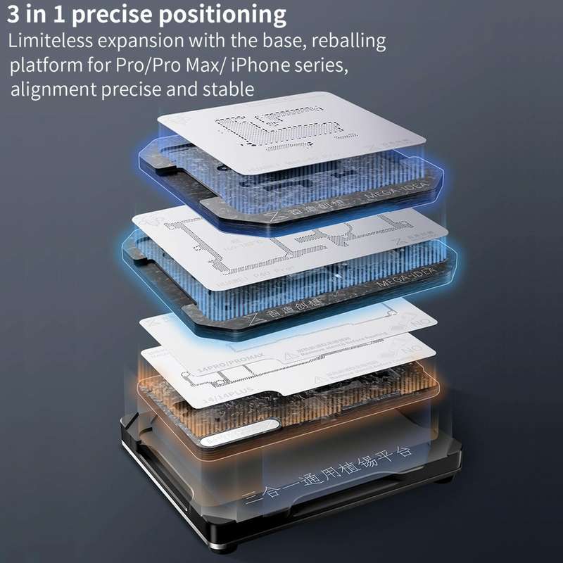 For iPhone 12 Series Qianli Mega-idea Multi-functional Middle Frame Positioning BGA Reballing Pla...