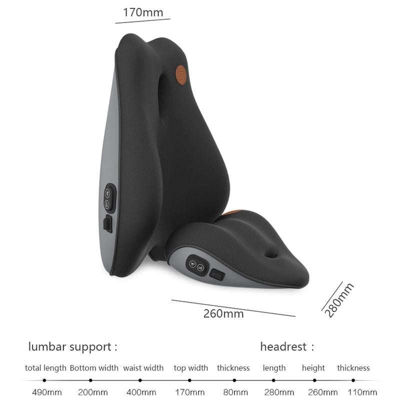 SR-21 Car Lumbar Cushion Headrest Seat Memory Foam Accessories, Style: Massage Headrest (Brown)