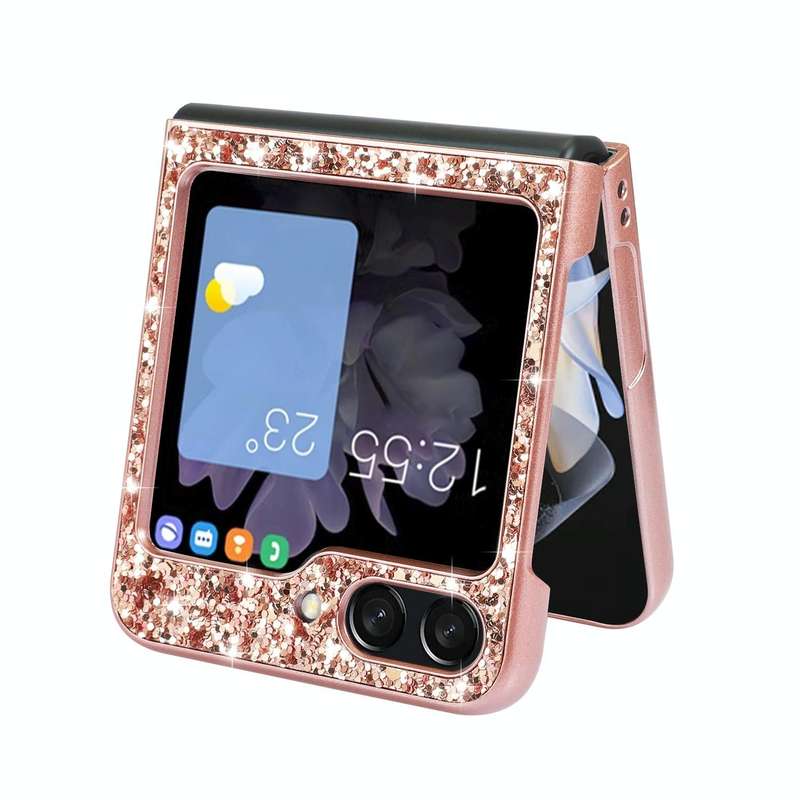 For Samsung Galaxy Z Flip5 5G Glitter Powder Shockproof TPU Phone Case(Blue)