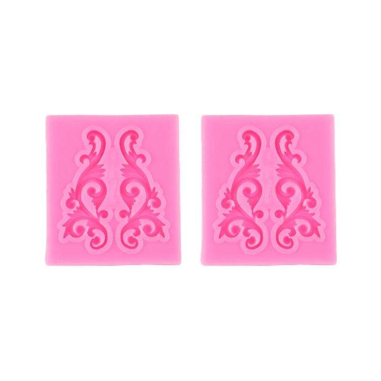 2 PCS Fondant Cake Silicone Mold Hollow Embossed Border Frame Retro Photo Frame Mould(10th 17-116)