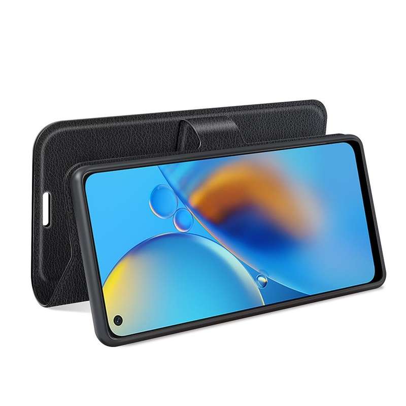 For OPPO F19 / A74 4G Litchi Texture Horizontal Flip Protective Case with Holder & Card Slots & W...