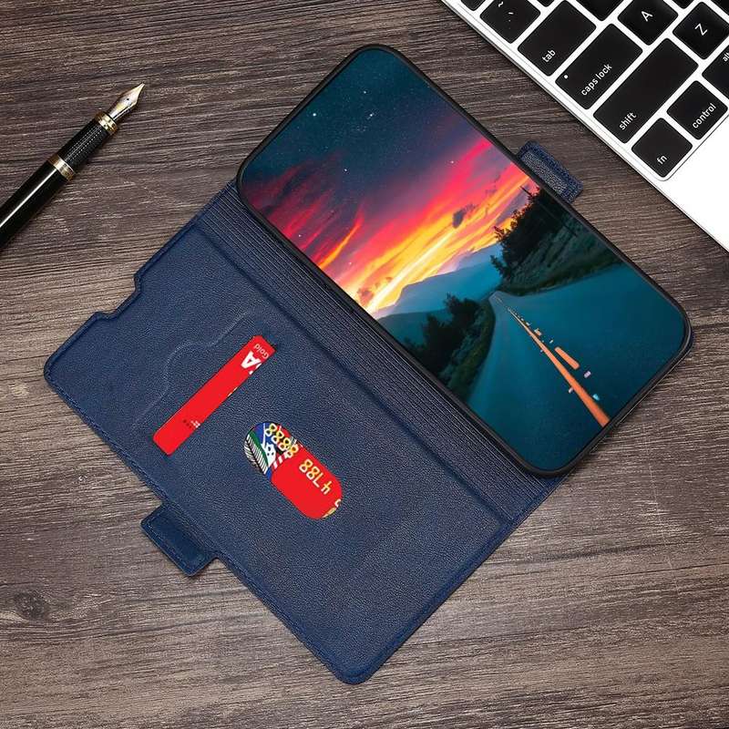 For Huawei P9 Plus Ultra-thin Voltage Side Buckle PU + TPU Leather Phone Case(Blue)