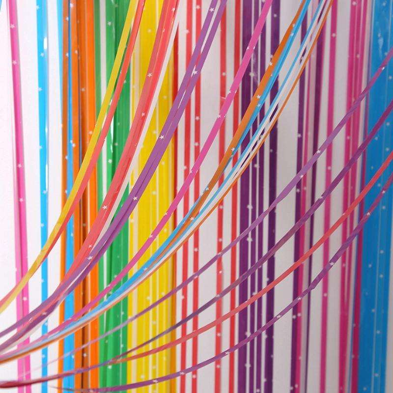 1x2.5M Splicing Color Rain Curtain Birthday Party Surprise Arrangement Props(Star)