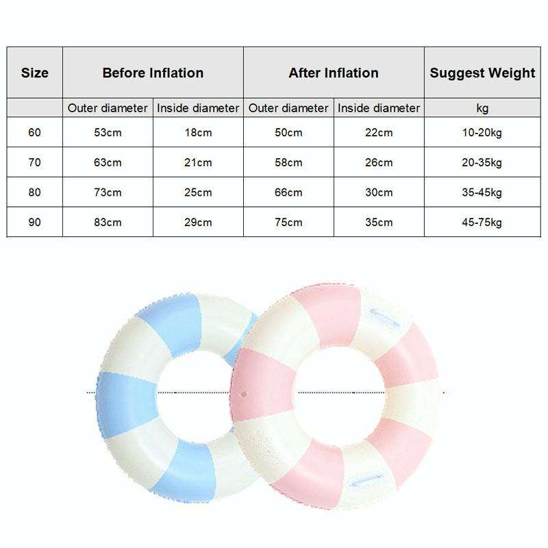 Thickened Outdoor Water Sports Children Swimming Ring, Outer Diameter: 60cm(Blue Grid)