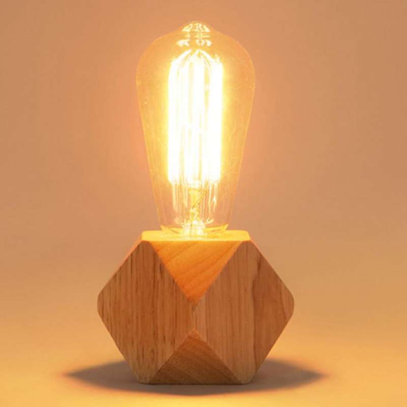 Solid Wood Decoration LED Night Light Modern Minimalist Warm Bedroom Bedside Lamp Small Table Lam...