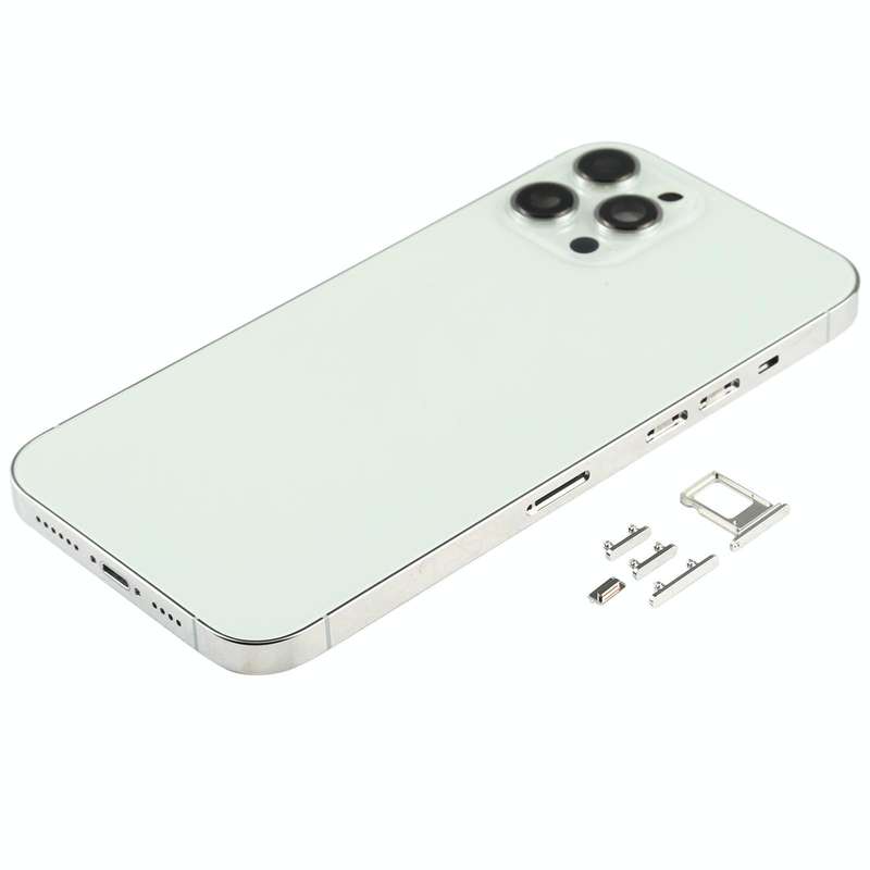 Back Housing Cover with SIM Card Tray & Side keys & Camera Lens for iPhone 12 Pro Max(White)