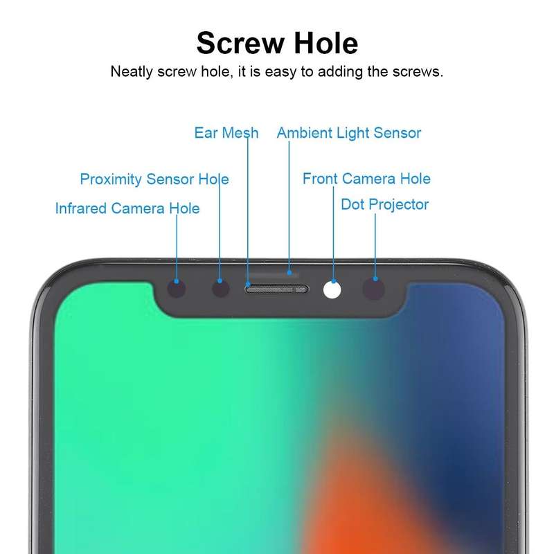 incell TFT Material Digitizer Assembly(LCD + Frame + Touch Pad) for iPhone X(Black)