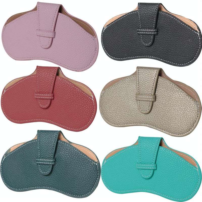 PU Leather Portable Glasses Bag Glasses Case Compression Sunglasses Storage Bag(Blue)