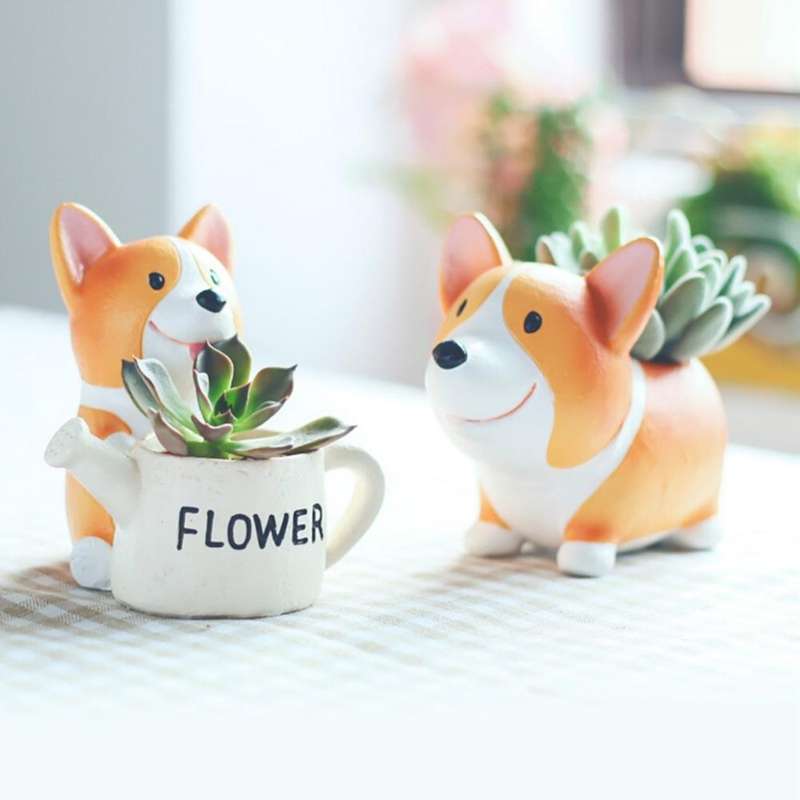 Creative Flower Pot resin Crafts Ornaments, Style:Keji Gardener