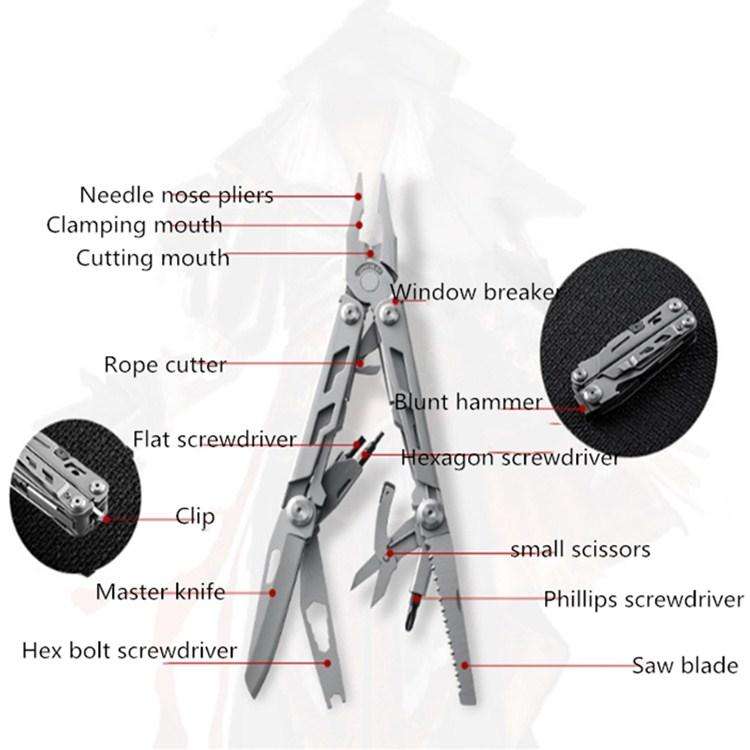 14 in 1 Multifunctional Pliers Folding Combination EDC Gadget Camping Survival Equipment Universa...