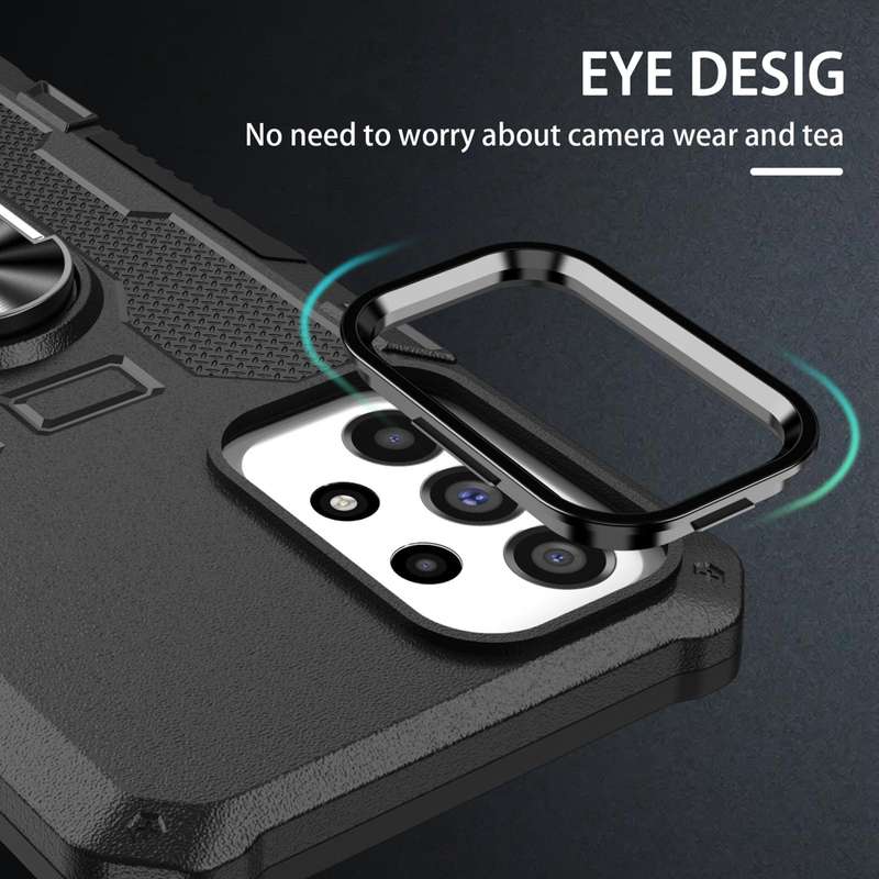 For vivo V27 Ring Holder Armor Hybrid Phone Case(Black)
