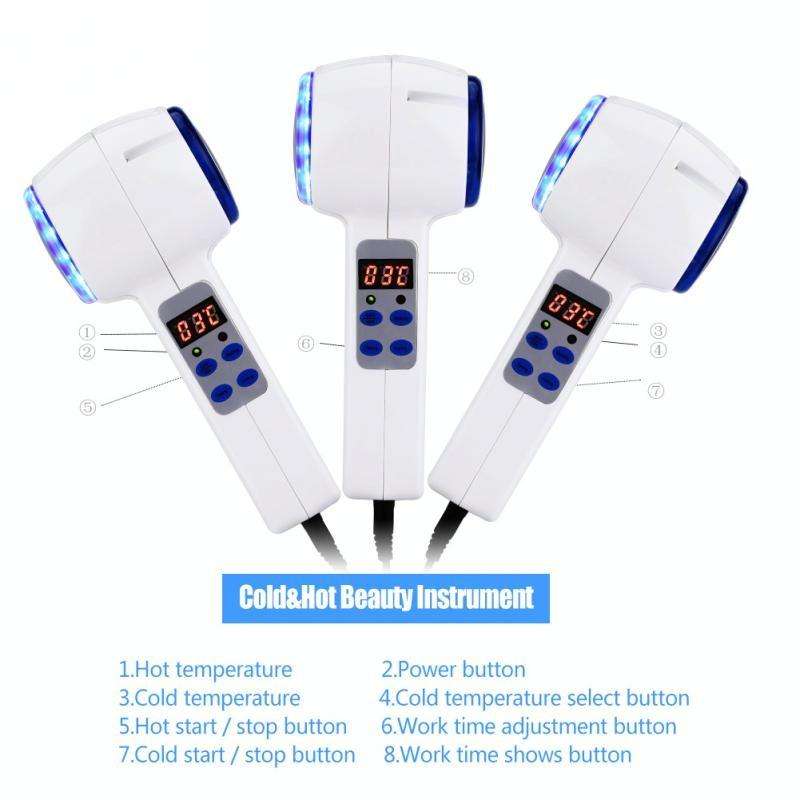 Face Care Device Hot Cold Hammer Cryotherapy Blue Photon Acne Treatment Skin Beauty Massager Lift...