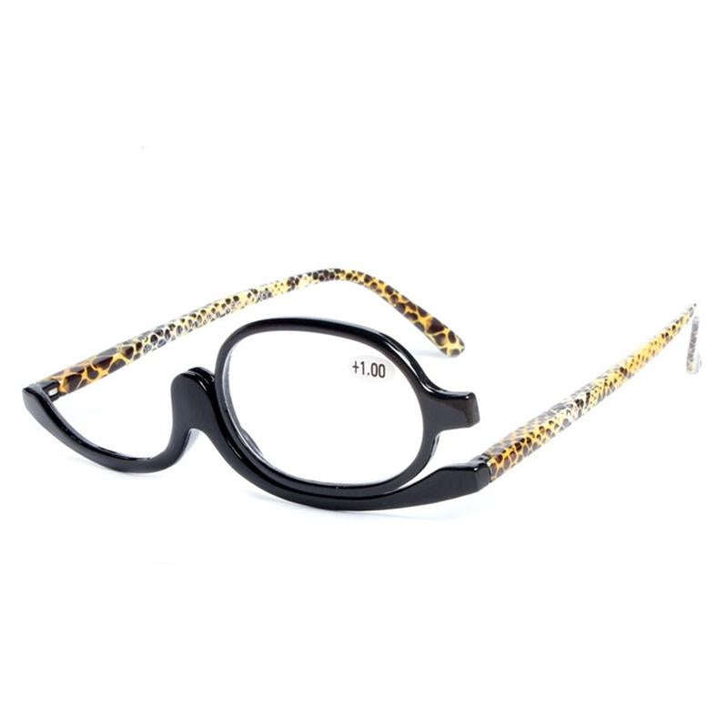 Makeup Presbyopic Glasses Monolithic Reading Glass Magnifying Glass, Degree: +100(Black)