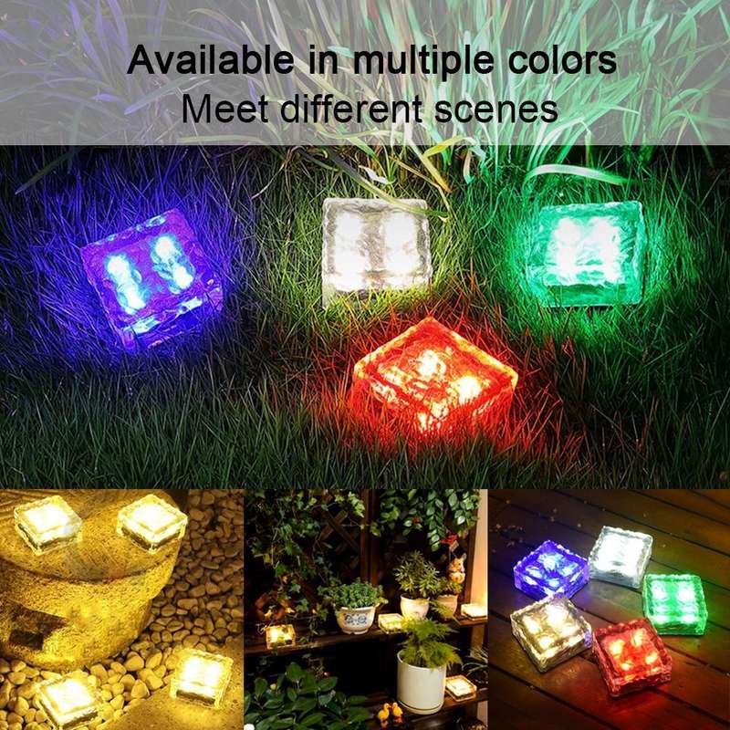 Solar Powered Square Tempered Glass Outdoor LED Buried Light Garden Decoration Lamp IP55 Waterpro...