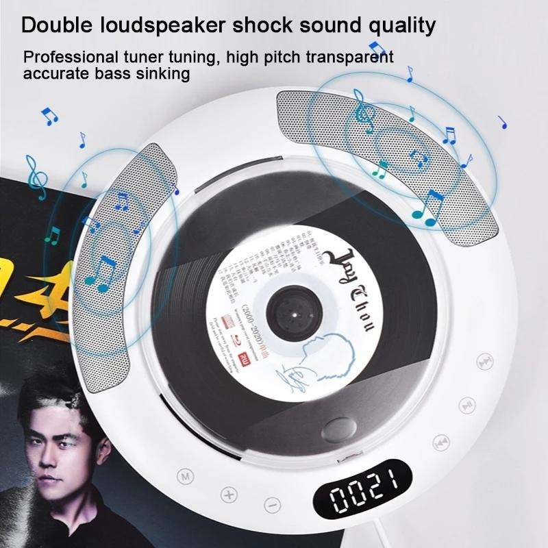 Kecag KC-607 Wall Mounted Bluetooth Compact Disc Album CD Player(White)