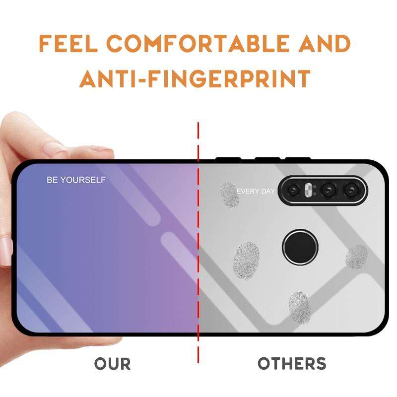 For Huawei P30 Lite Gradient Color Glass Case(Blue)