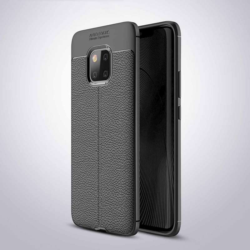 Litchi Texture TPU Shockproof Case for Huawei Mate 20 Pro (Black)