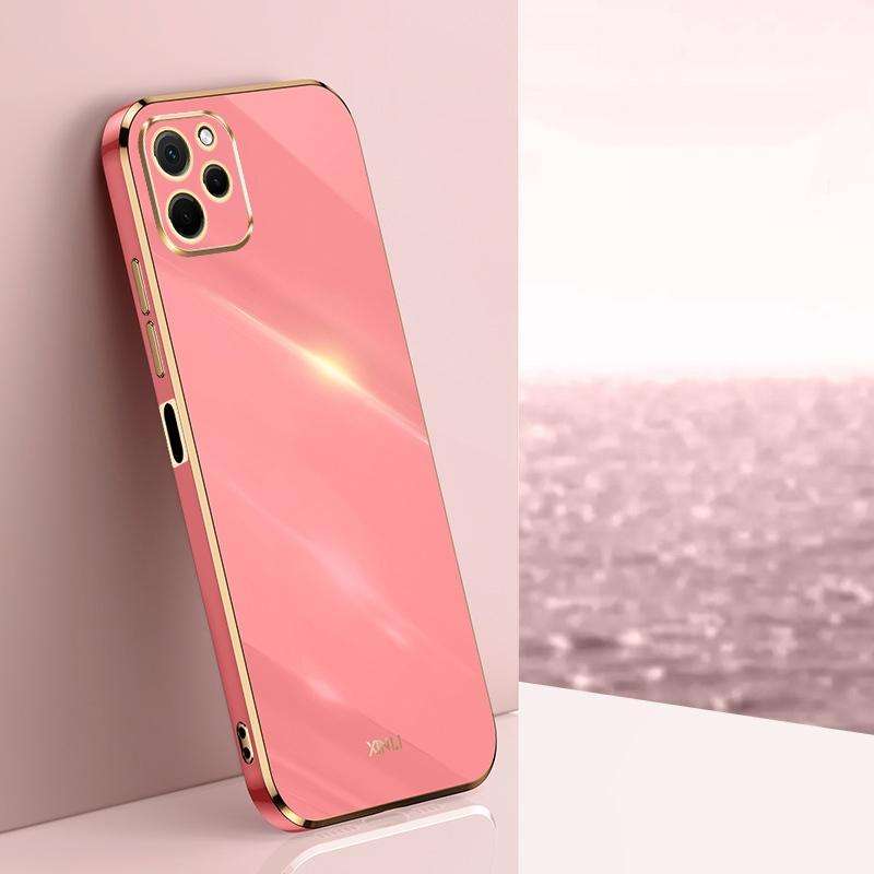 For Huawei nova Y61 XINLI Straight Edge 6D Electroplate TPU Phone Case(Hawthorn Red)