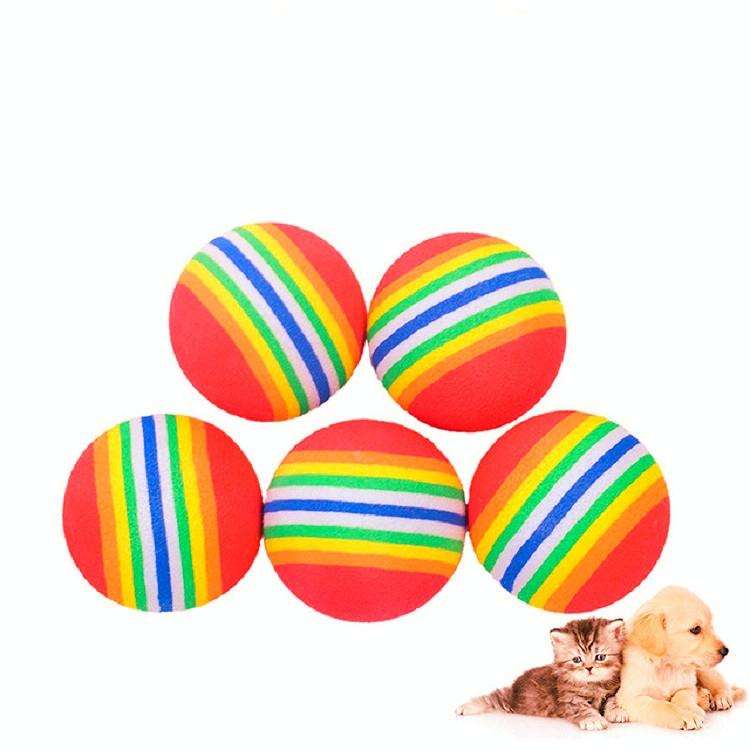 Pet Toy Foam Ball Dog Cat Rainbow Ball Toy(Rainbow)