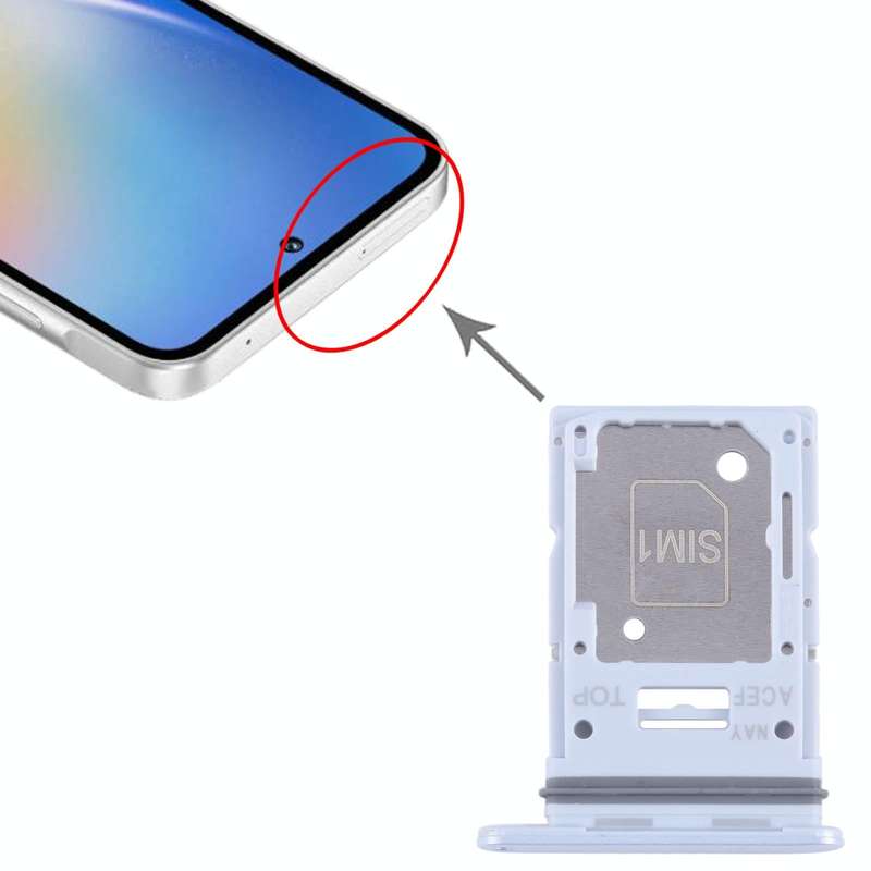 For Samsung Galaxy A35 SM-A356B Original SIM Card Tray + SIM / Micro SD Card Tray (Silver)