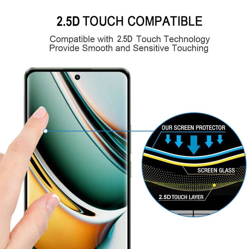 For Realme 11 Pro 3D Curved Edge Full Screen Tempered Glass Film